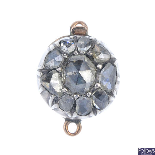 A mid 19th century diamond clasp. 