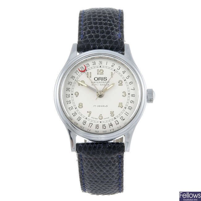 ORIS - a mid-size nickel plated wrist watch.