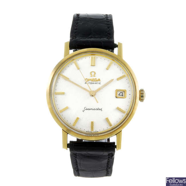 OMEGA - a gentleman's 18ct yellow gold Seamaster wrist watch.
