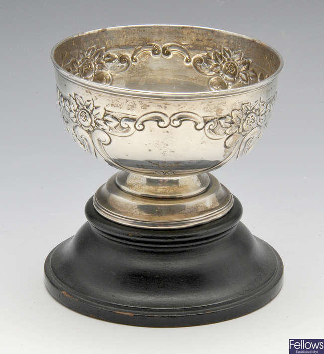 An Edwardian silver footed bowl.