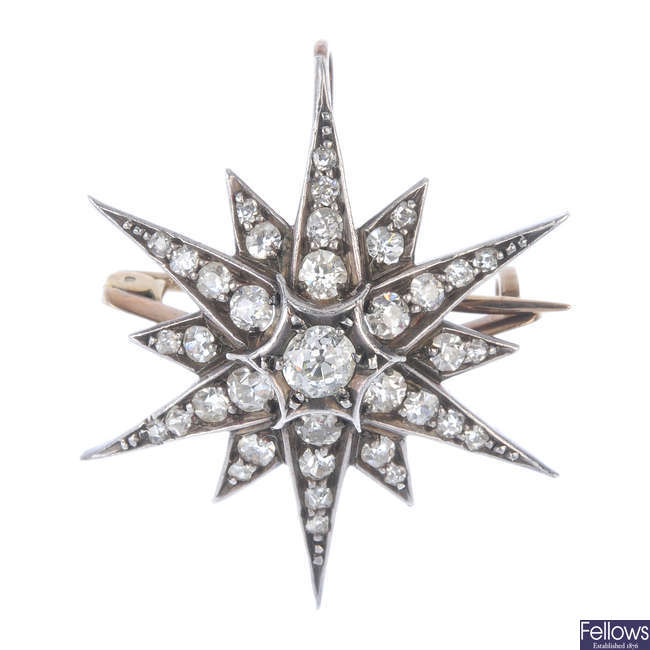 A late 19th century star pendant. 