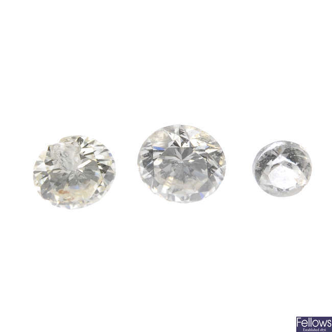 A selection of brilliant-cut diamonds, total weight 0.89ct.