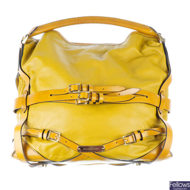 BURBERRY - a leather Gosford Bridle hobo bag.