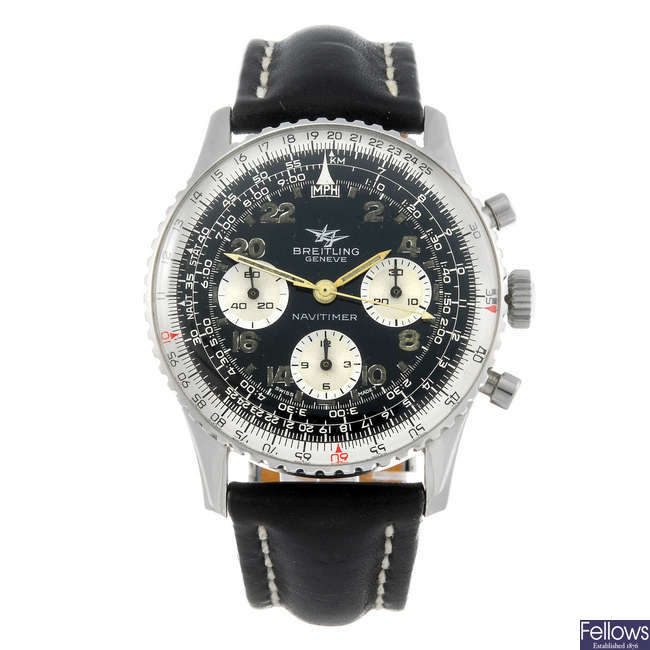 BREITLING - a gentleman's stainless steel Navitimer Cosmonaute chronograph wrist watch.
