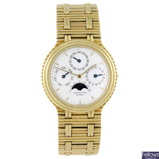 AUDEMARS PIGUET - a gentleman's 18ct yellow gold Quantiéme Perpétuel bracelet watch.