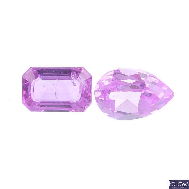 A Selection of vari-shape pink sapphires.