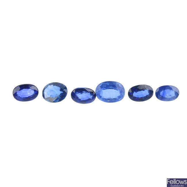 A selection of vari-shape sapphires, total weight 18.07cts.