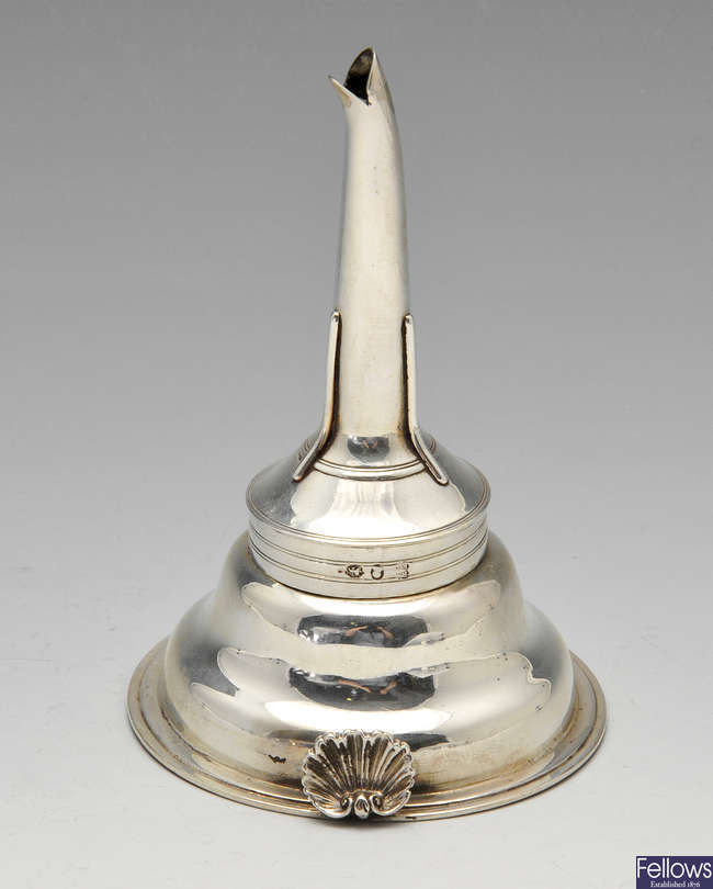 A George III silver wine funnel, London 1809