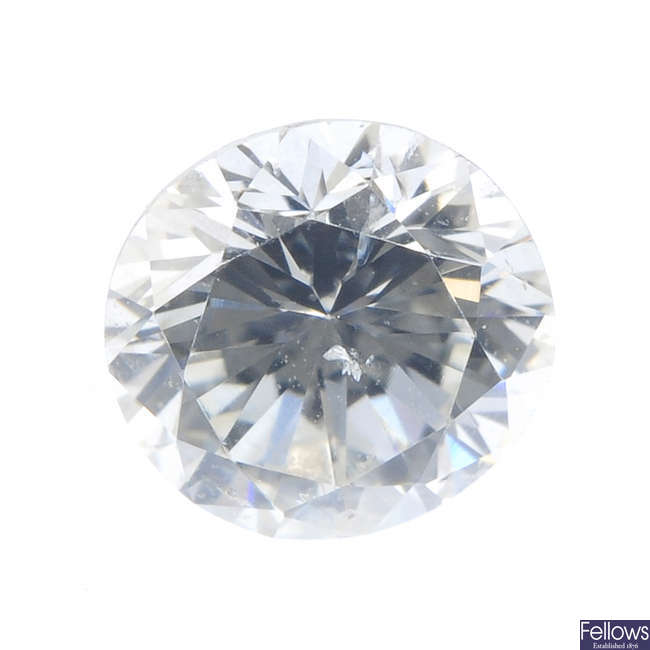 A brilliant-cut diamond, weighing 0.44ct.
