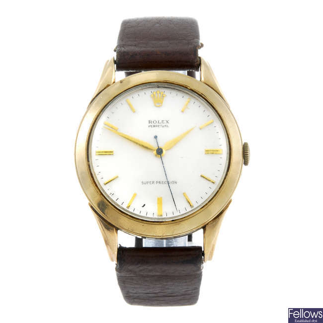 ROLEX - a gentleman's 9ct yellow gold Perpetual Super Precision wrist watch.