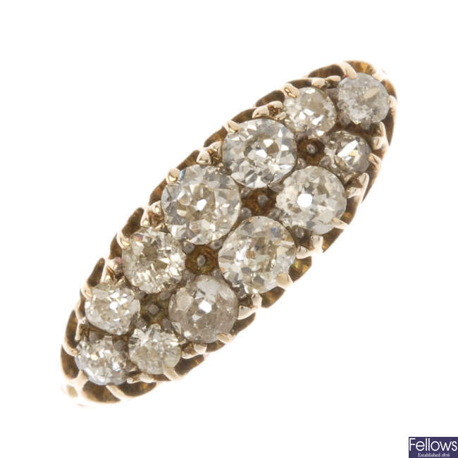 An early 20th century 18ct gold diamond ring. 