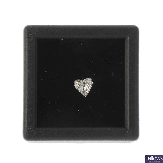 A heart-shape diamond, weighing 0.23ct