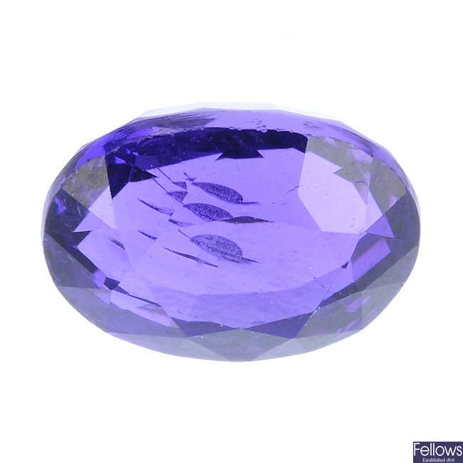 An oval-shape sapphire. weighing 2.21cts.