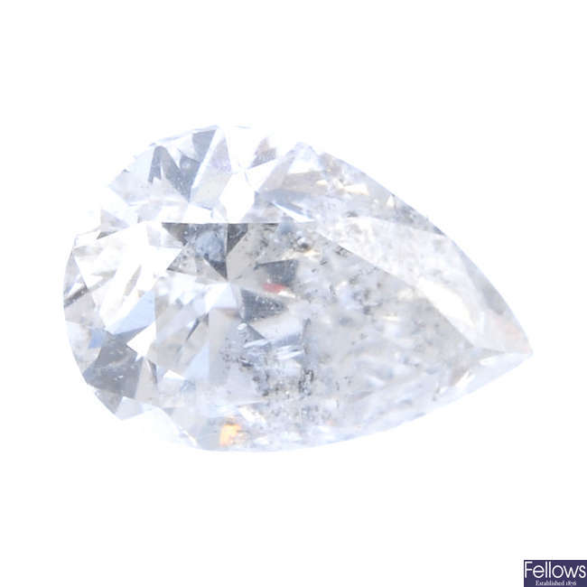 A pear-shape diamond, weighing 1.02cts.