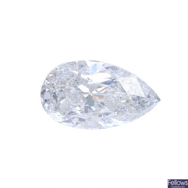 A pear-shape diamond, weighing 1.16cts.