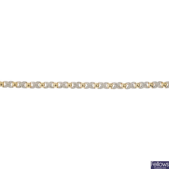 A diamond line bracelet.