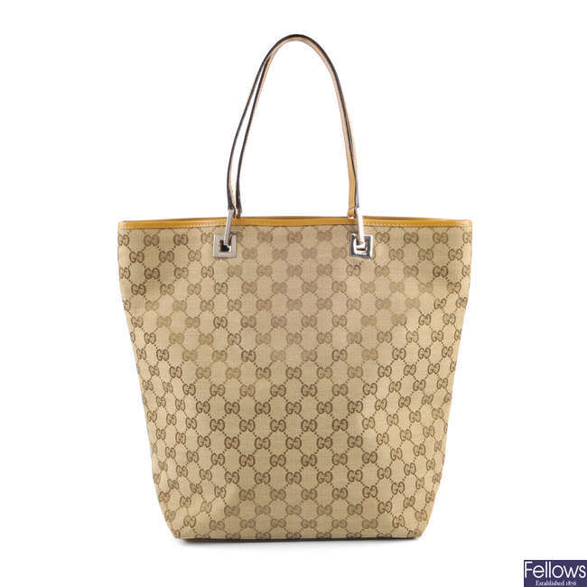 Sold at Auction: Vintage Gucci Canvas Tote Bag