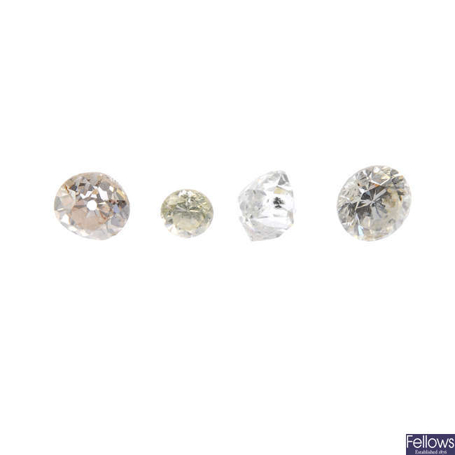 A selection of old-cut and brilliant-cut diamonds, total weight 0.90ct.