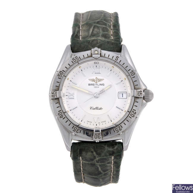 BREITLING - a lady's stainless steel Callisto wrist watch.