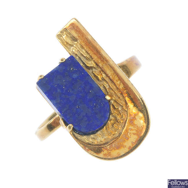 A lapis lazuli dress ring.