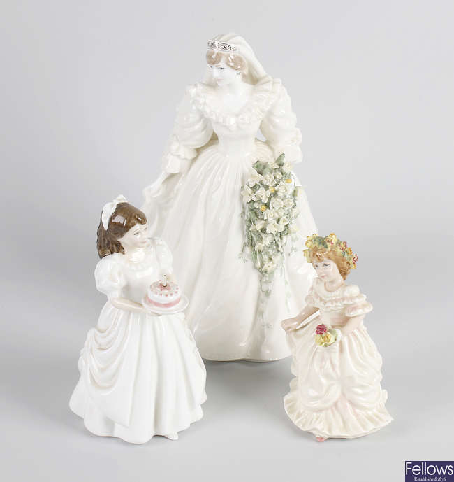 A group of Coalport and Royal Doulton figurines. (4).