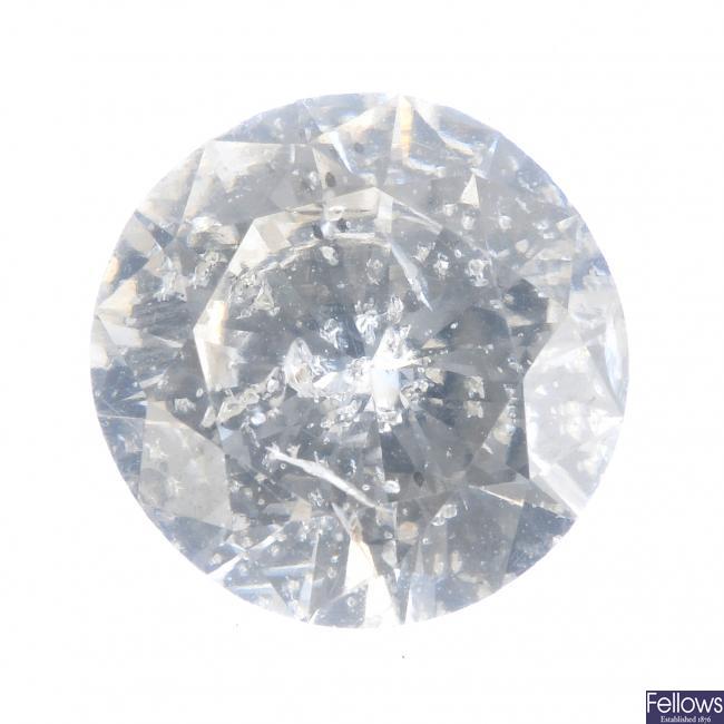 A brilliant-cut diamond, weighing 2.02cts.