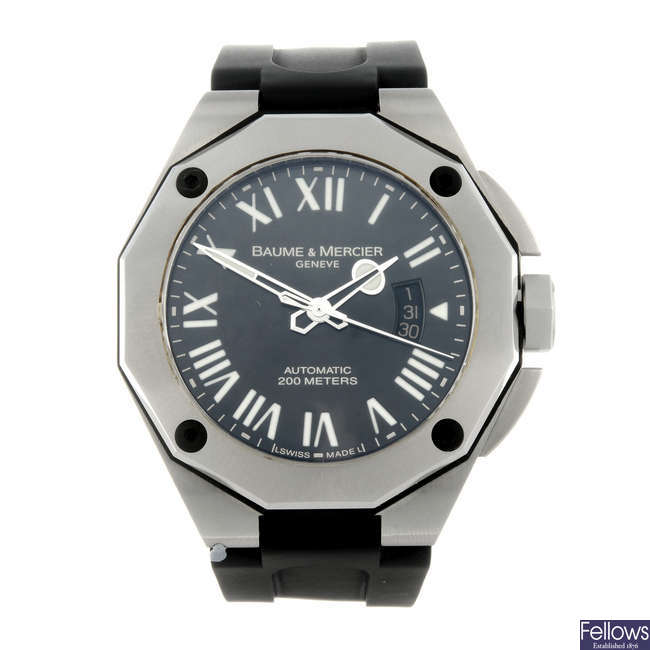 BAUME & MERCIER - a gentleman's stainless steel Riviera wrist watch.