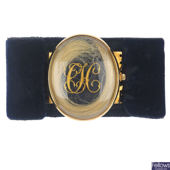 A mid Victorian gold memorial bracelet.