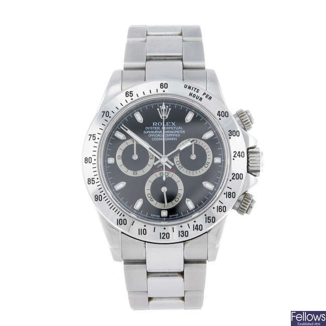 (112531) ROLEX - a gentleman's stainless steel Oyster Perpetual Cosmograph Daytona chronograph bracelet watch.