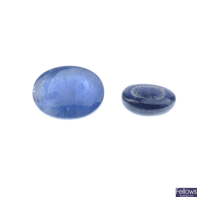 A selection of oval sapphire cabochons.