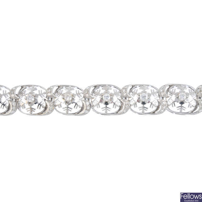 A diamond snowflake bracelet.
