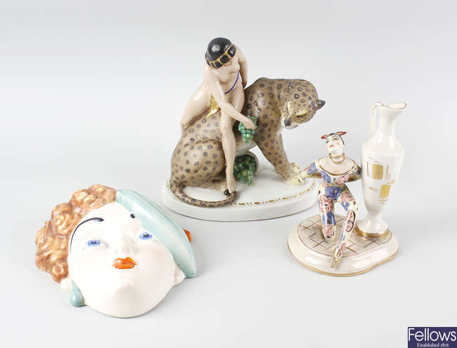 A group of assorted Italian ceramic figures