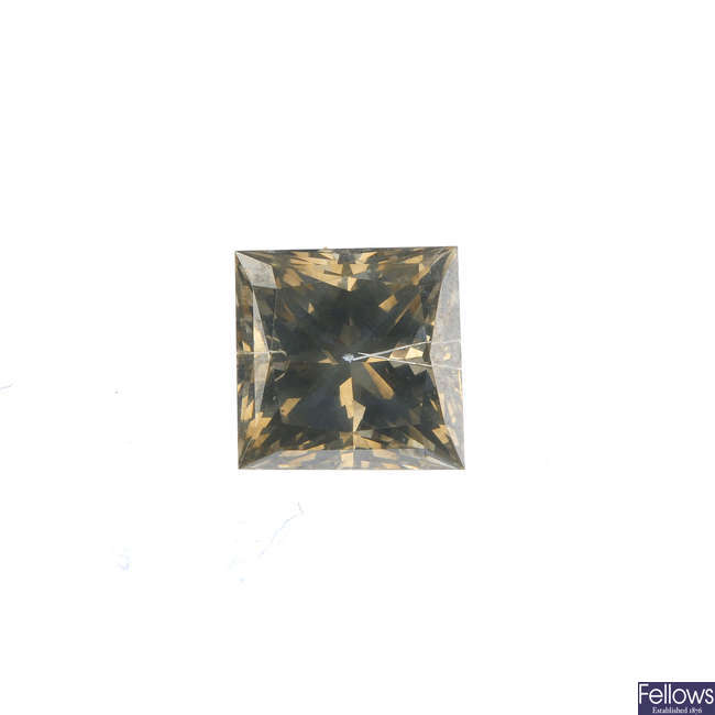A square-shape coloured diamond, weighing 2.17cts.