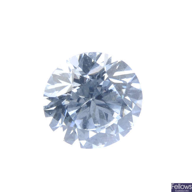 A brilliant-cut coloured diamond, weighing 0.62ct.