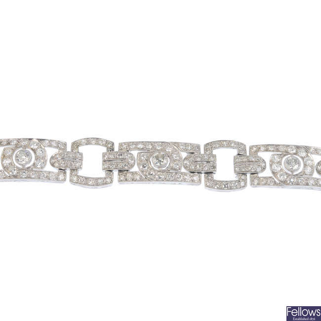 An early 20th century diamond bracelet.