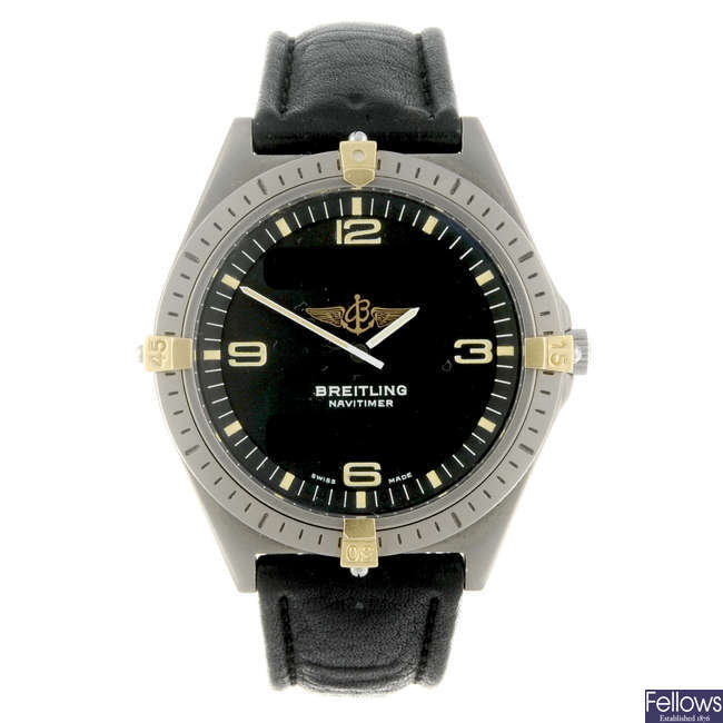 BREITLING - a gentleman's titanium Professional Aerospace wrist watch.