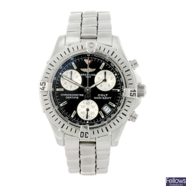 BREITLING - a stainless steel Colt bracelet watch.