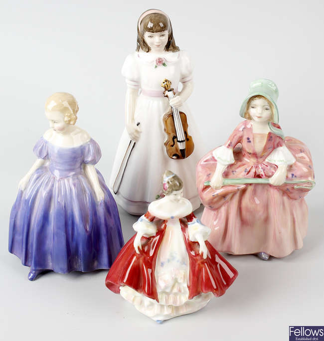 A group of eight various Royal Doulton figures, plus another.