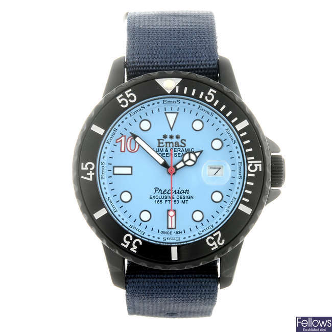 LOT:389 | EMAS - a gentleman's ceramic Deep Sea Precision wrist watch ...