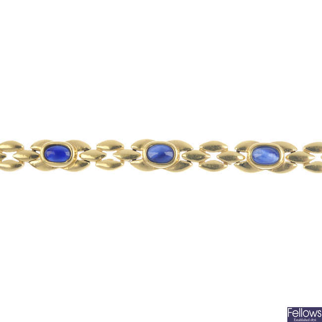 An 18ct gold sapphire bracelet.