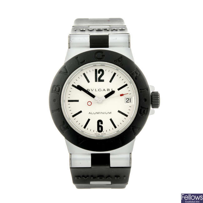 BULGARI - a lady's aluminium Aluminium wrist watch.