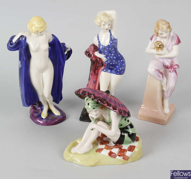 Four limited edition Royal Doulton 'Archives' figurines.