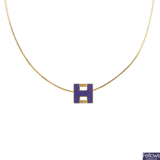 Hermès Cage d'H Pendant Necklace - 18K Rose Gold-Plated Pendant Necklace,  Necklaces - HER197789 | The RealReal