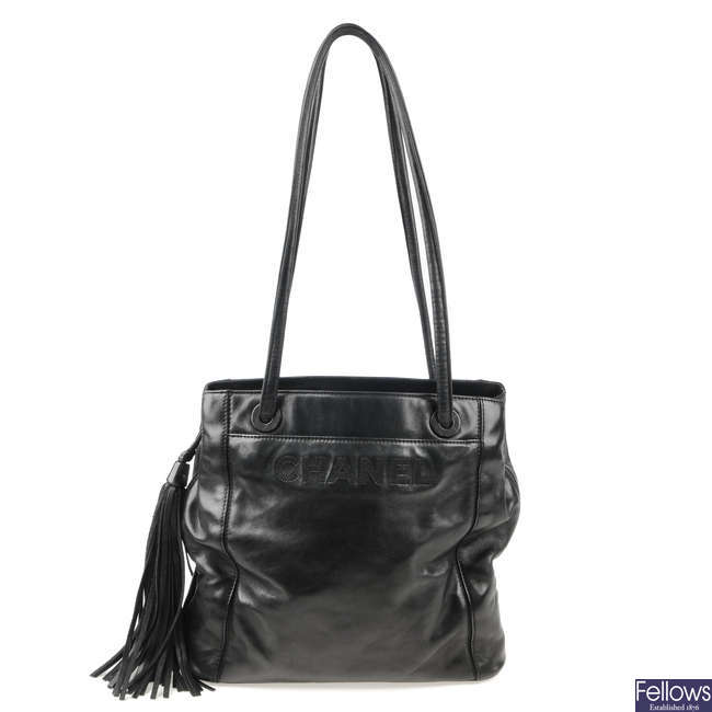 CHANEL - a vintage lambskin leather handbag.