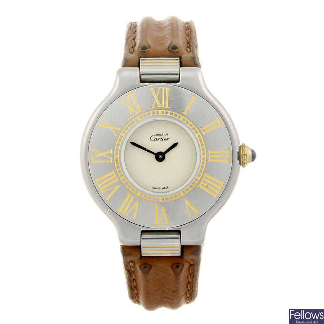 CARTIER - a stainless steel Must de Cartier 21 wrist watch.