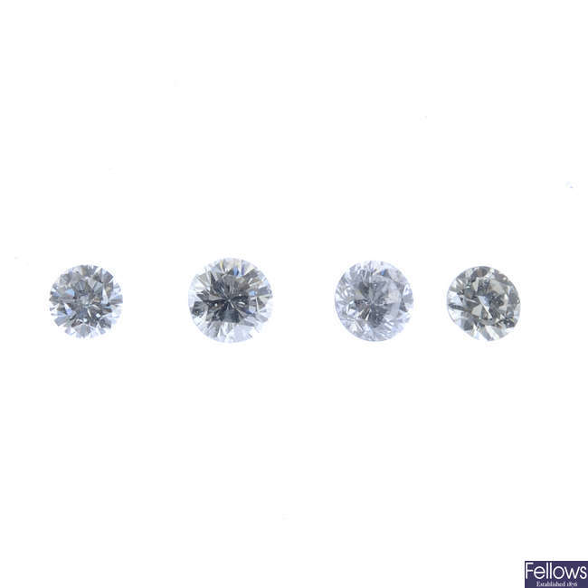 Four brilliant-cut diamonds, total weight 0.79ct