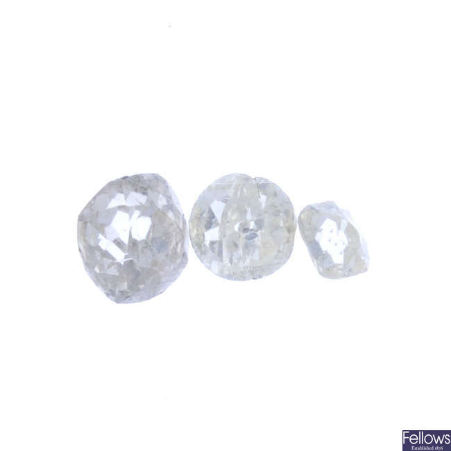 Four circular-shape diamonds, total weight 0.91ct.