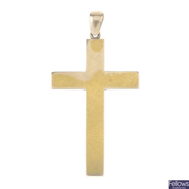A late Victorian gold memorial cross pendant.