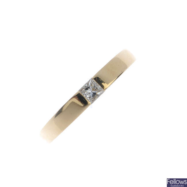 CARTIER - an 18ct gold diamond single-stone ring.