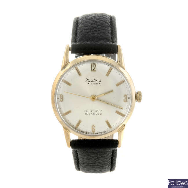 BENTIMA - a gentleman's 9ct yellow gold Star wrist watch.